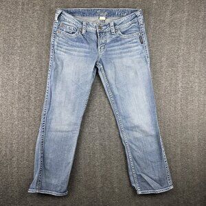 Silver Jeans Frances Capri Jeans Womens W30 Blue Light Wash Mid Rise